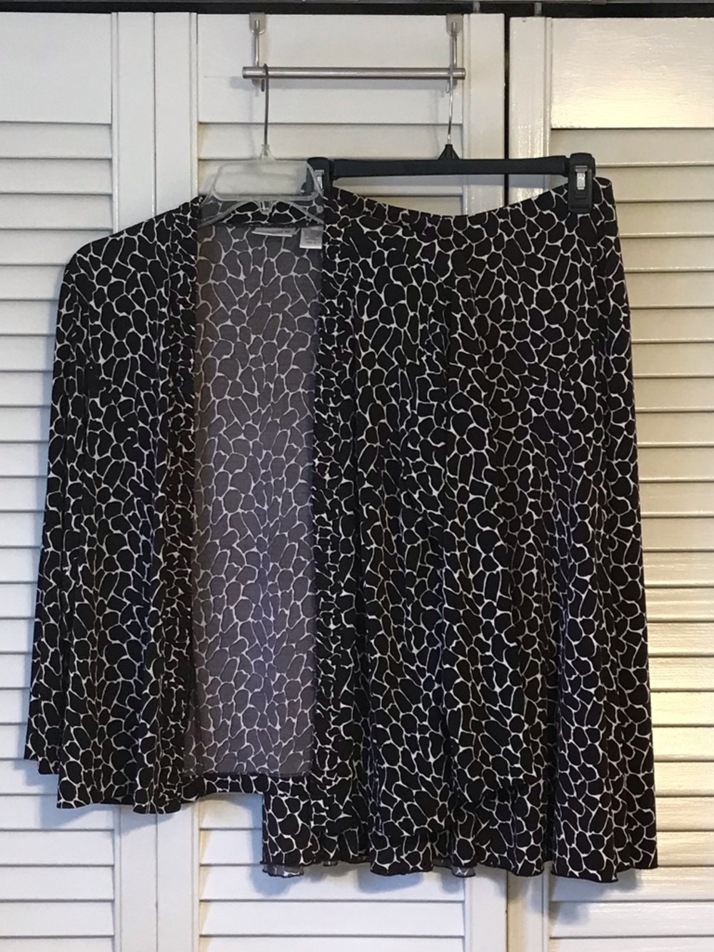 Chico's Black and White Printed Skirt Set